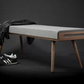 ONIJA Streem Furniture Stool/Seat/Ottoman/Bench in Solid Sheesham Wood Stool with Cushion | Sitting Chair, Bench with Handle 75 cm